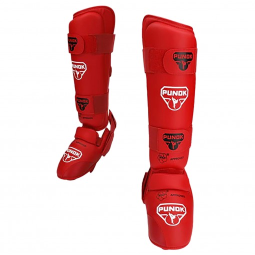 Punok Espinilleras WKF ROJO